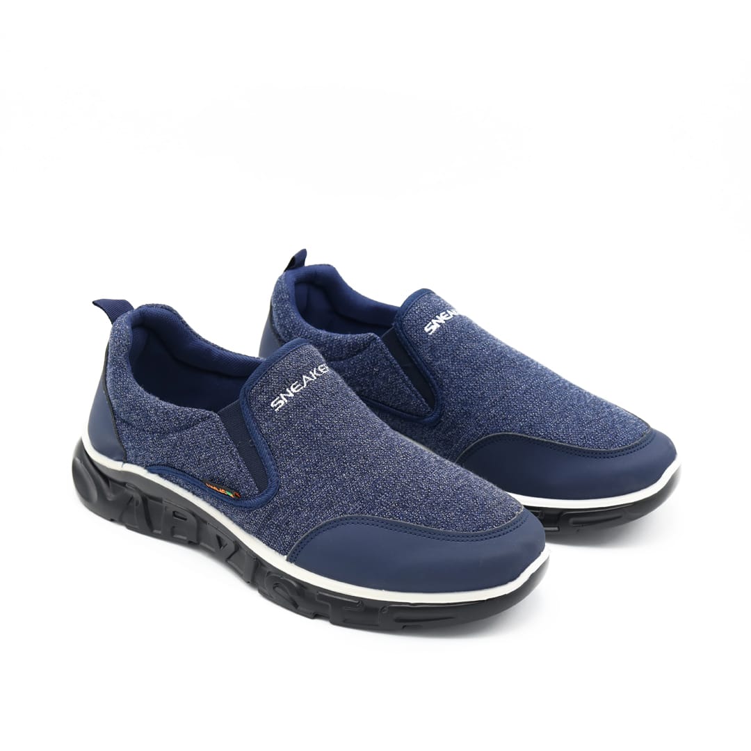 Men's Trendy Slip-On Casual Sneakers – Denim Blue