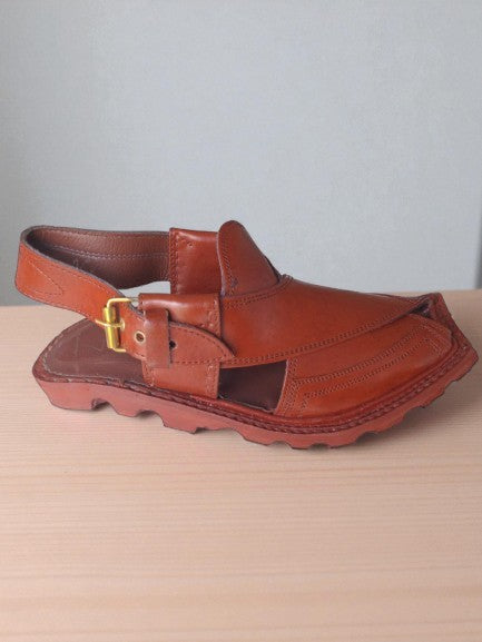 Handmade Mustard Peshawari Chappal with Double Sole