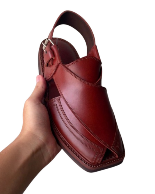 Handmade Brown Peshawari Chappal for Men