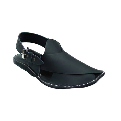 Premium Handmade Black Peshawari Chappal
