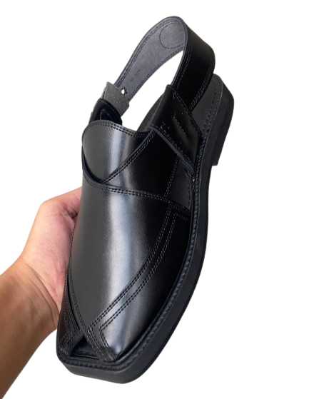 Handmade Black Peshawari Chappal for Men