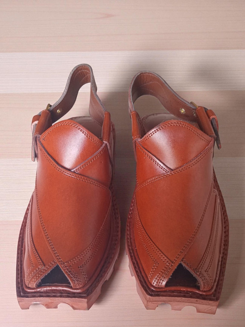 Handmade Mustard Peshawari Chappal with Double Sole