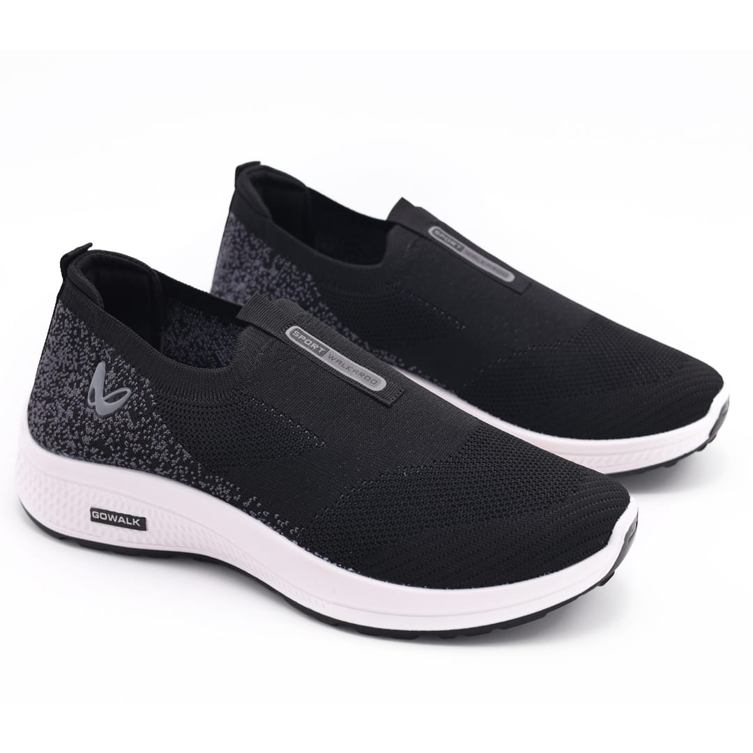 Men's Athletic Slip-On Walking Sneakers – Black